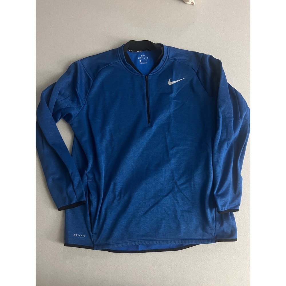 Men's Nike Golf Dri-Fit Blue Quarter Zip Fleece Swatshirt Size XXL